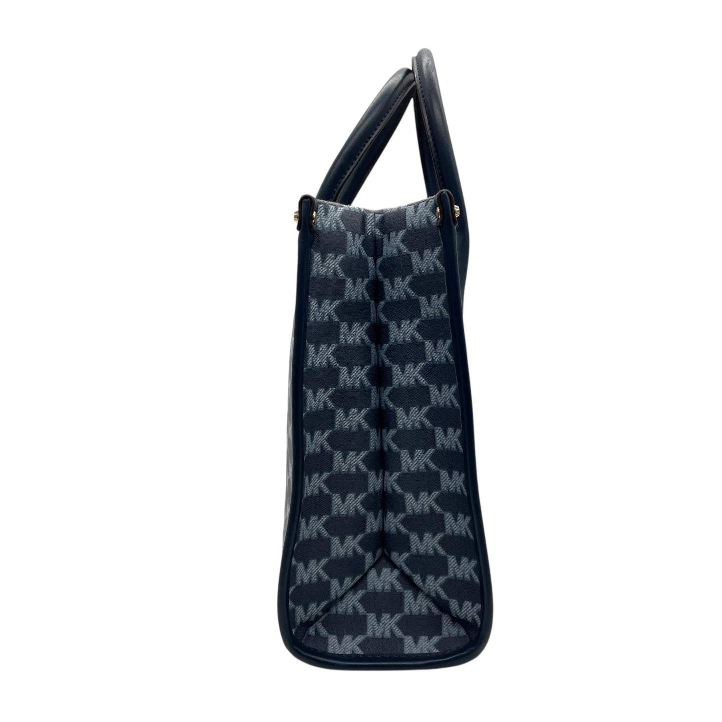 マイケルコース MICHAEL KORS トートバッグ MKロゴ 紺 ネイビー ジャカード 金金具 ゴールド金具 A4収納可 ハンドバッグ A2