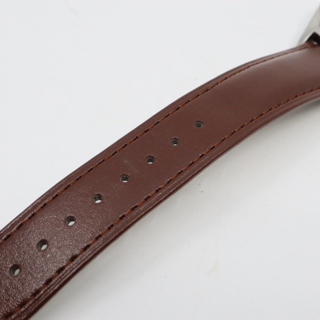 【極美品】 稼働品 新品ベルト ORIENT オリエント 腕時計 46E701-91 自動巻き 21石 デイデイト シルバーダイヤル メンズ アナログ ドレスウォッチ フルーテッドベゼル クラシック ヴィンテージ ビジネス ブラウンレザー G4