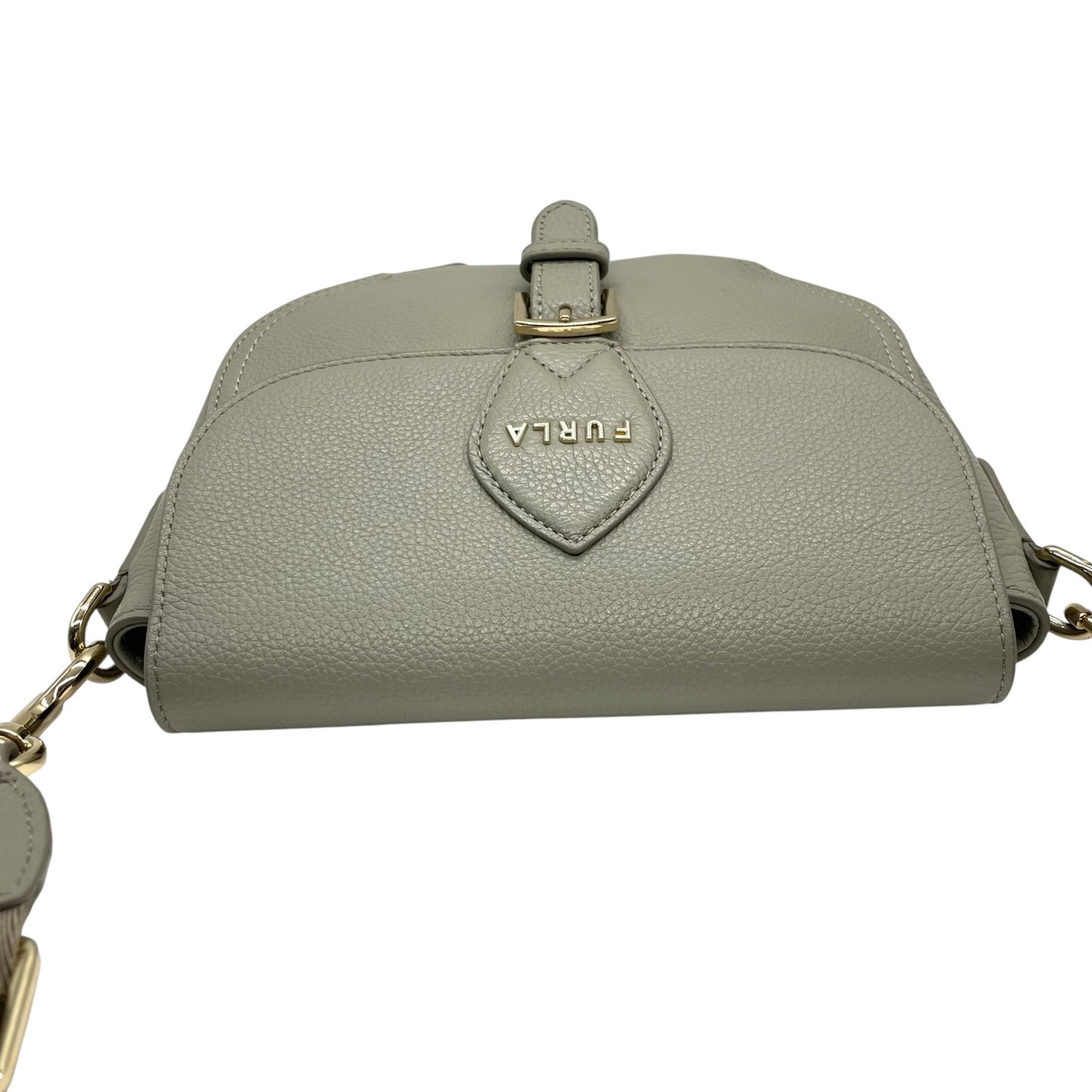 フルラ FURLA ショルダーバッグ クロスボディ グレインレザー ベージュグレー 金 ゴールド金具 レディース S18