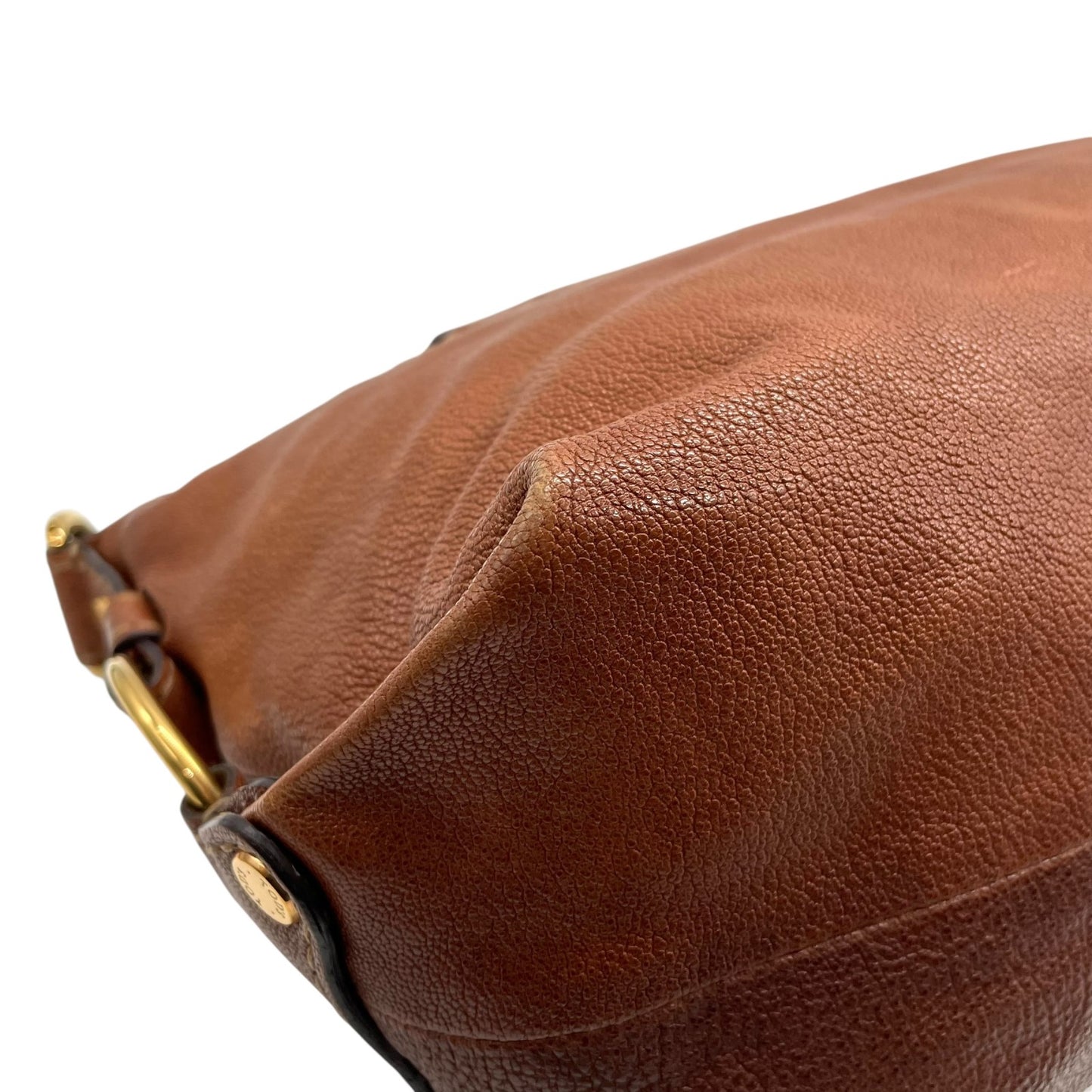 トッズ TOD’S レザー ハンドバッグ 茶色 ブラウン 金金具 ゴールド金具 ステッチデザイン 本革 B4