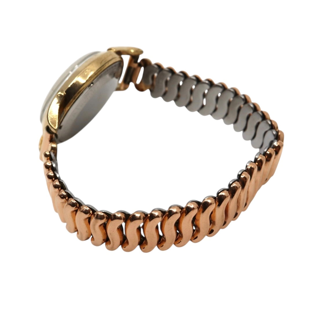 【稼働品】希少 ブローバ BULOVA 腕時計 自動巻き Selfwinding ゴールド レディースウォッチ ヴィンテージ アナログ アンティーク ドレスウォッチ クラシックデザイン ドーム風防 上品 エレガント E823841 クリーニング済み G2