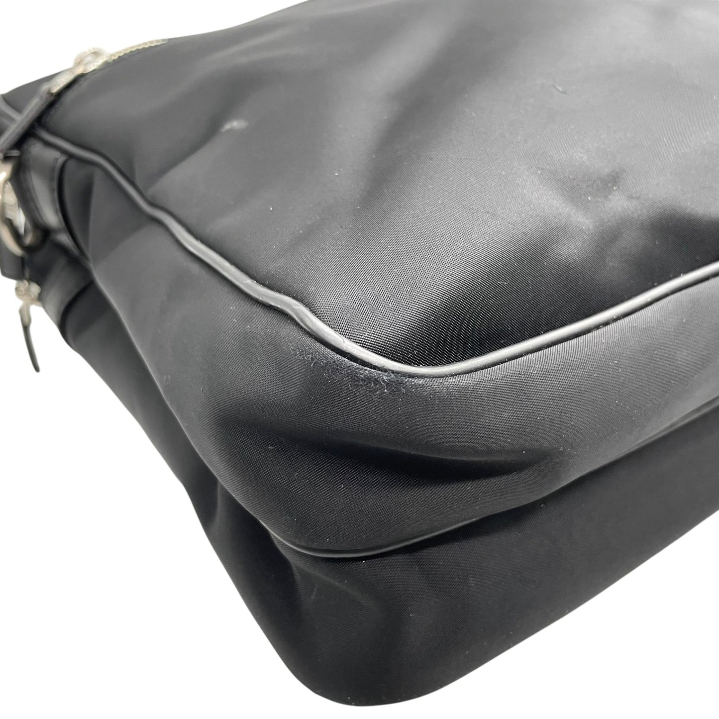 バーバリー BURBERRY ビジネスバッグ ブリーフケース ナイロン×レザー 黒 ブラック シルバー金具 2WAY メンズ E