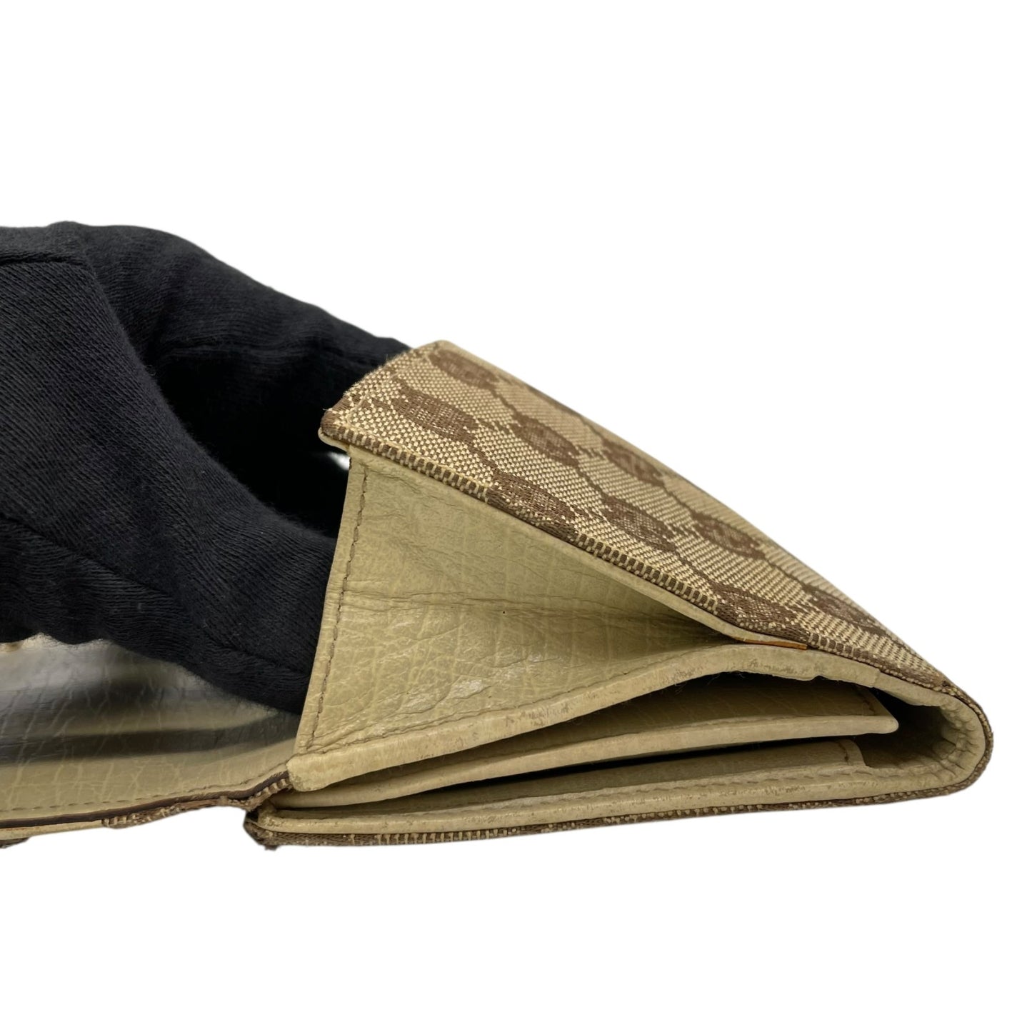 グッチ GUCCI 長財布 GGキャンバス レザー ホースビット ブラウン アイボリー オレンジ GG柄 ゴールド金具 メンズ レディース M1