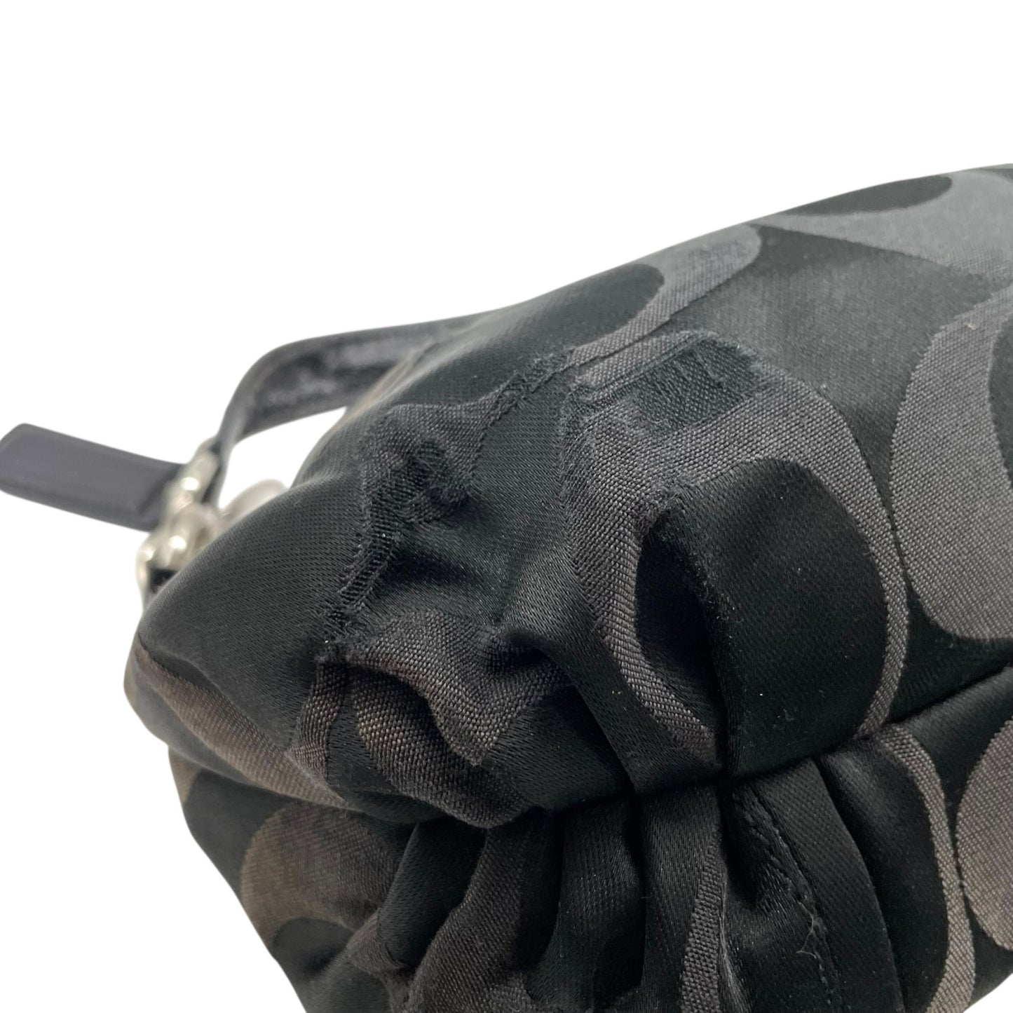 コーチ COACH 2WAY ハンドバッグ ショルダーバッグ ポピー シグネチャー 黒 ブラック キャンバス シルバー金具 手提げ 肩掛け可 斜め掛け可 ロゴ レディース U5