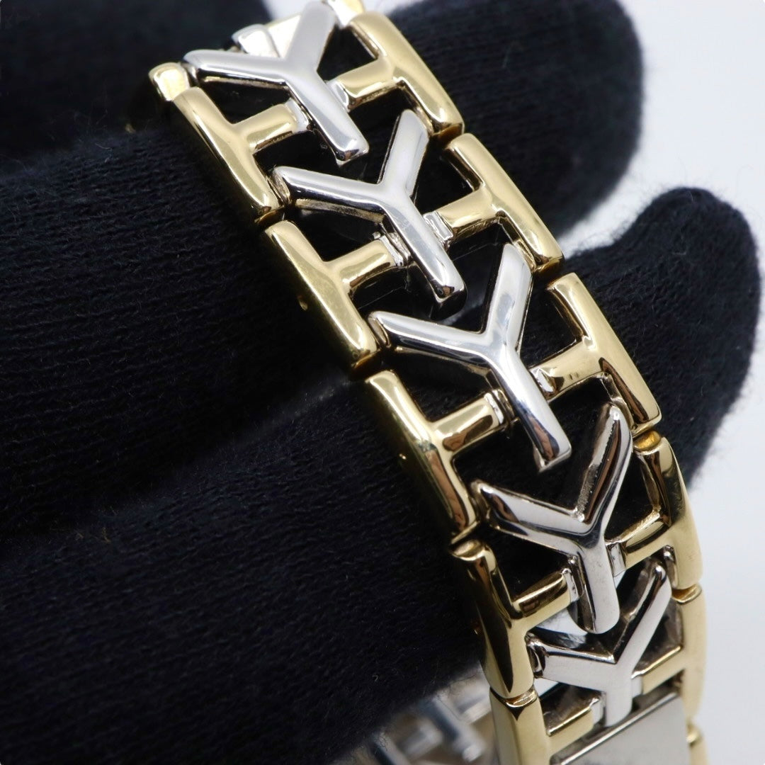 【新品同様/電池交換済】イヴサンローラン YSL 腕時計 4620-E62143 レディース クオーツ アナログ オクタゴン 八角形 ゴールド文字盤 コンビブレス ヴィンテージ クラシック エレガント ドレスウォッチ クリーニング済 G2