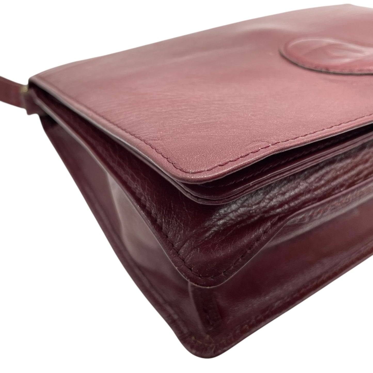 Cartier カルティエ マストライン クラッチバッグ セカンドバッグ 赤 ボルドー ワインレッド レザー 2Cモチーフ メンズ A1