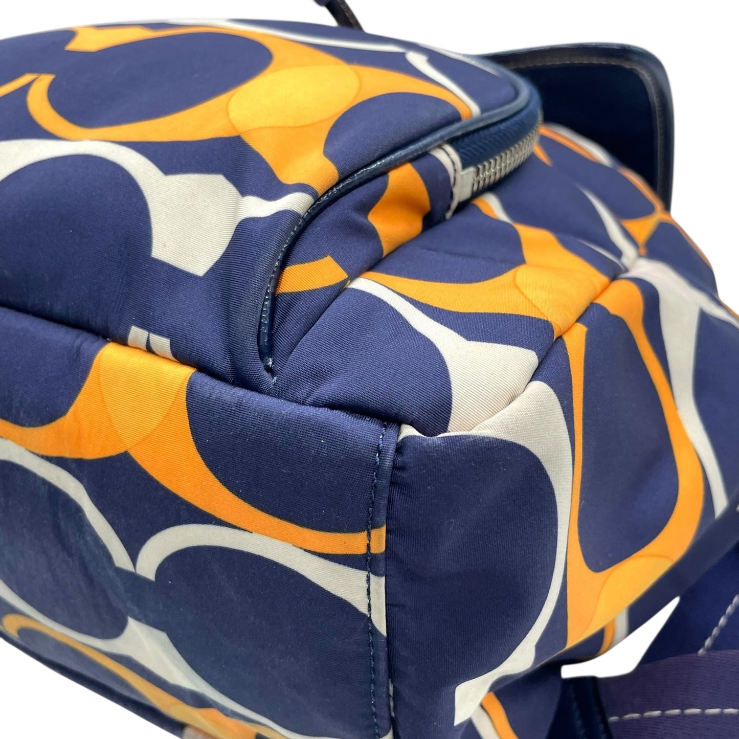 コーチ COACH リュックサック バックパック リュック デイパック F23909 シグネチャー レザー ナイロン 紺 ネイビー オレンジ カジュアル U8