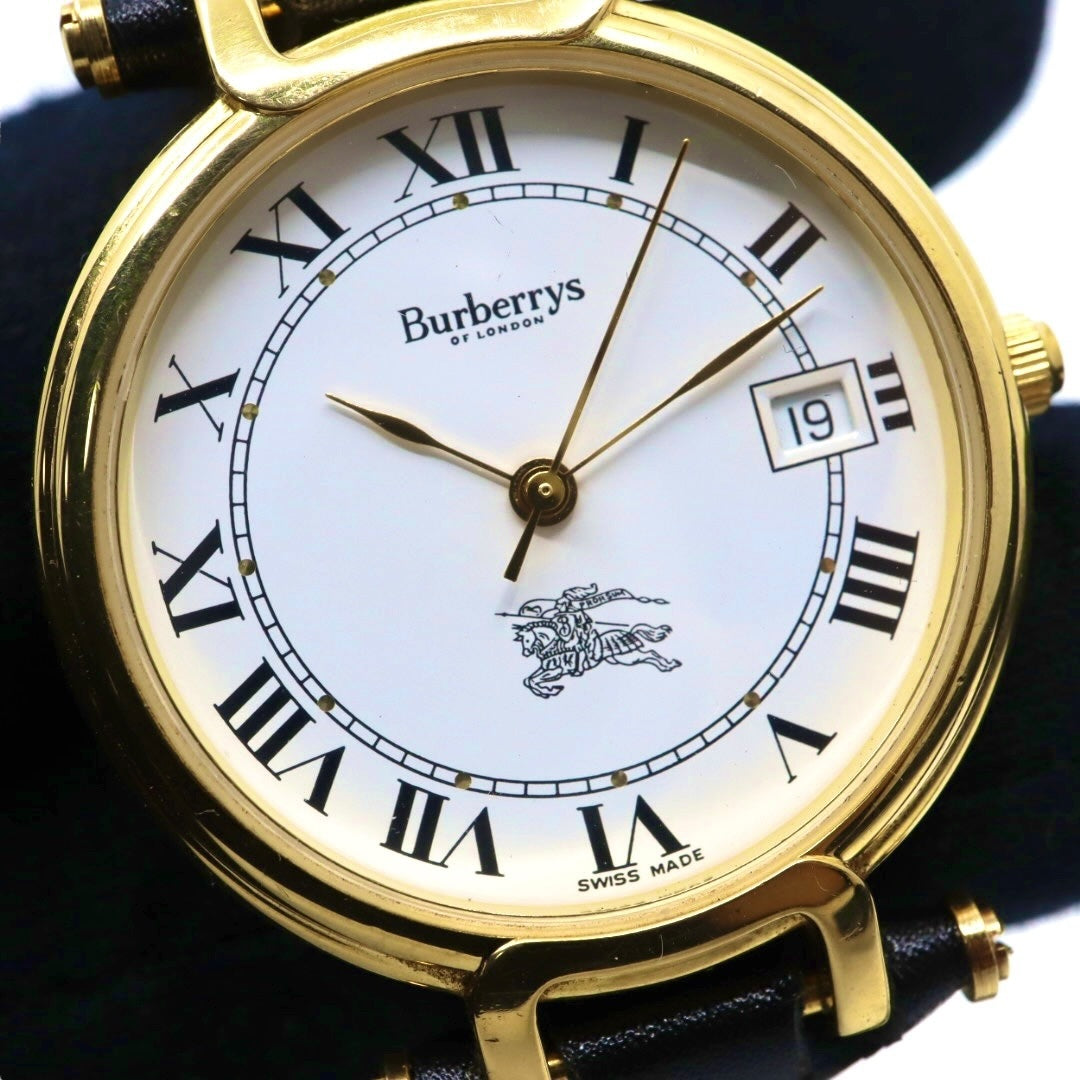 BURBERRY バーバリー 腕時計 ゴールド クオーツ ホワイト文字盤【中古】 ユニセックス