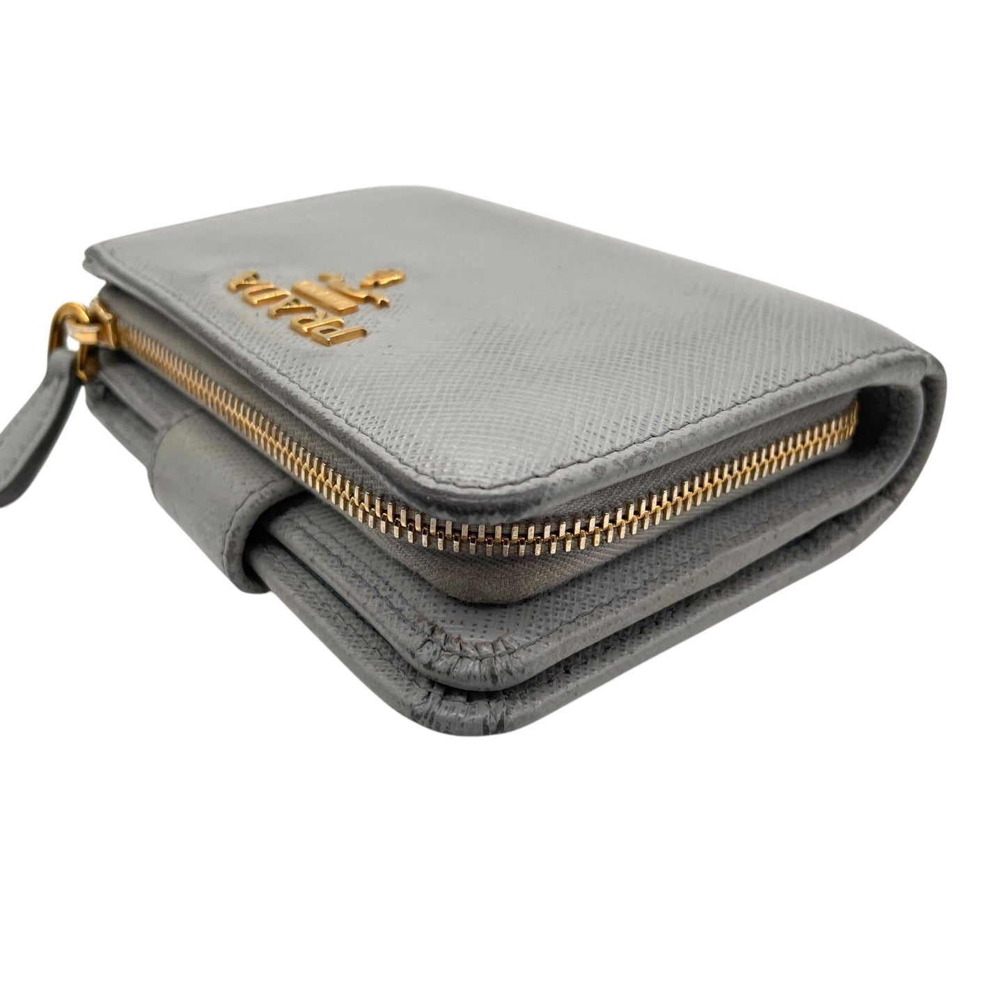 プラダ PRADA 財布 二つ折り財布 サフィアーノ メタル シルバー 金金具 ゴールド金具 レザー コンパクトウォレット ミニ財布 W4