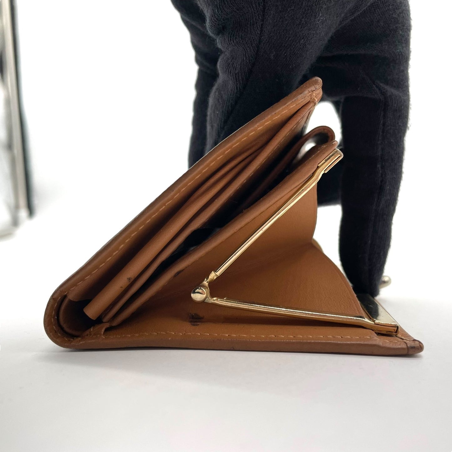 セリーヌ CELINE 二つ折り財布 マカダム トリオンフキャンバス ブラウン ベージュ コンパクトウォレット ゴールド金具 W4