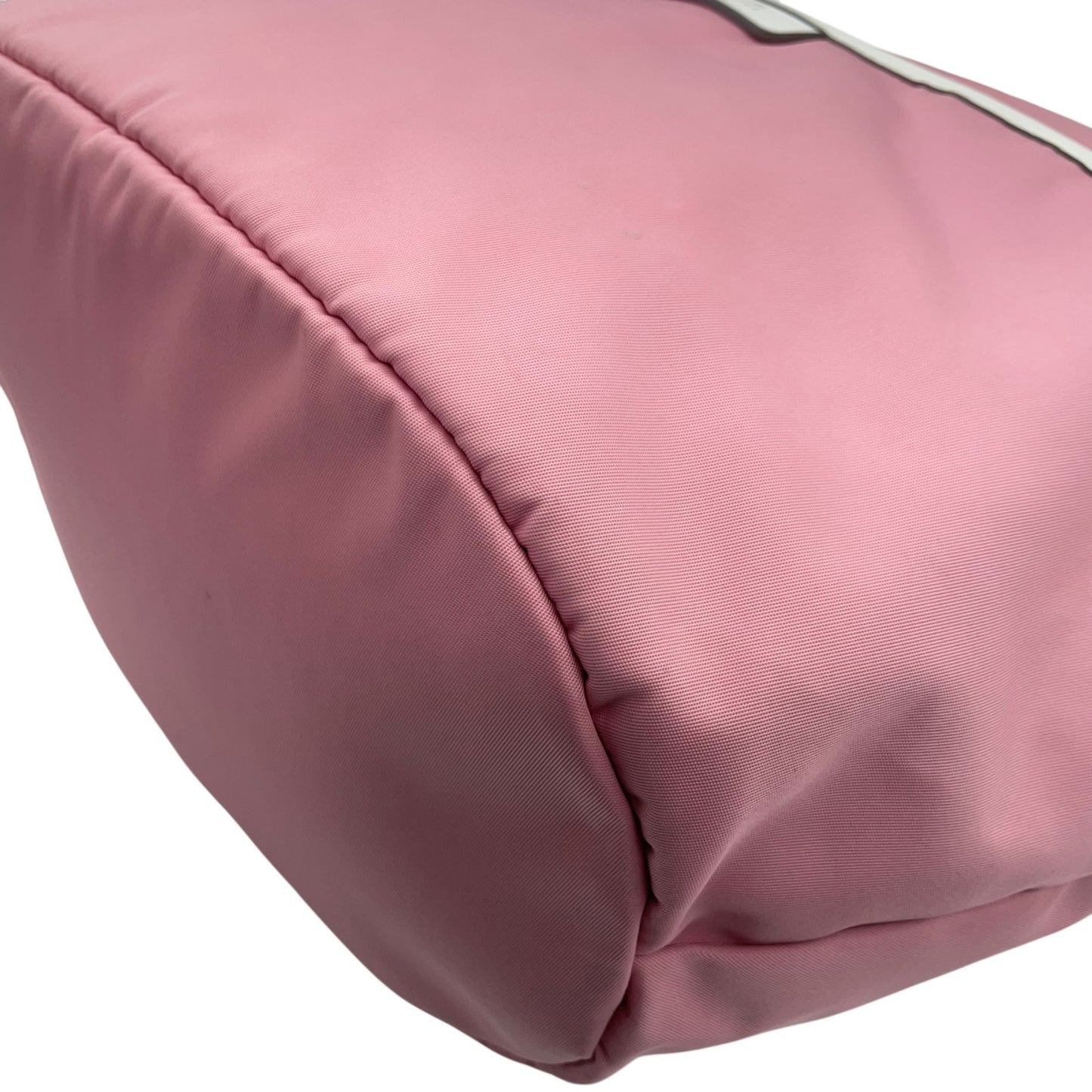 アニエスベー agnès b. VOYAGE トートバッグ ピンク 白 ホワイト ナイロン レザー 大容量 軽量 シンプルデザイン U17