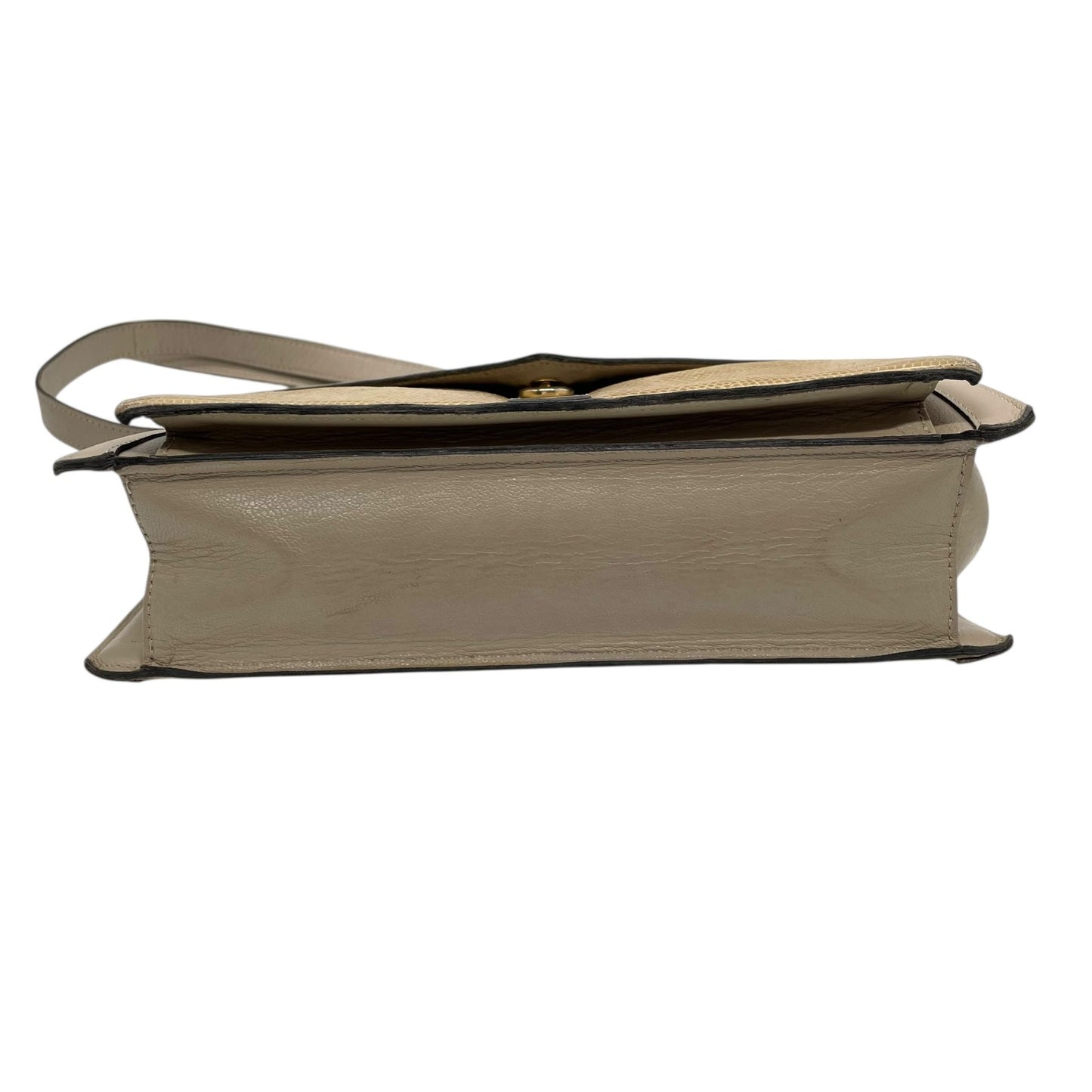 イヴサンローラン Yves Saint Laurent ショルダーバッグ ワンショルダー ベージュ グレージュ レザー ゴールド金具 フラップ開閉 肩掛け可 YSL ヴィンテージ レディース S81