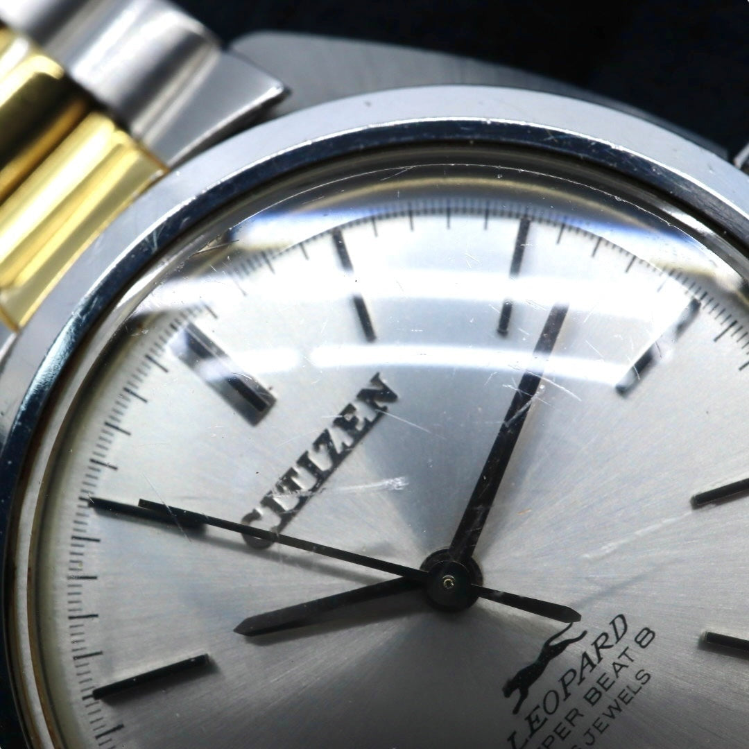 シチズン CITIZEN レオパード スーパー ビート8 自動巻き 腕時計 ヴィンテージ 1970年代 ステンレススチール シルバー×ゴールド 自動巻き 26石 メンズ G5