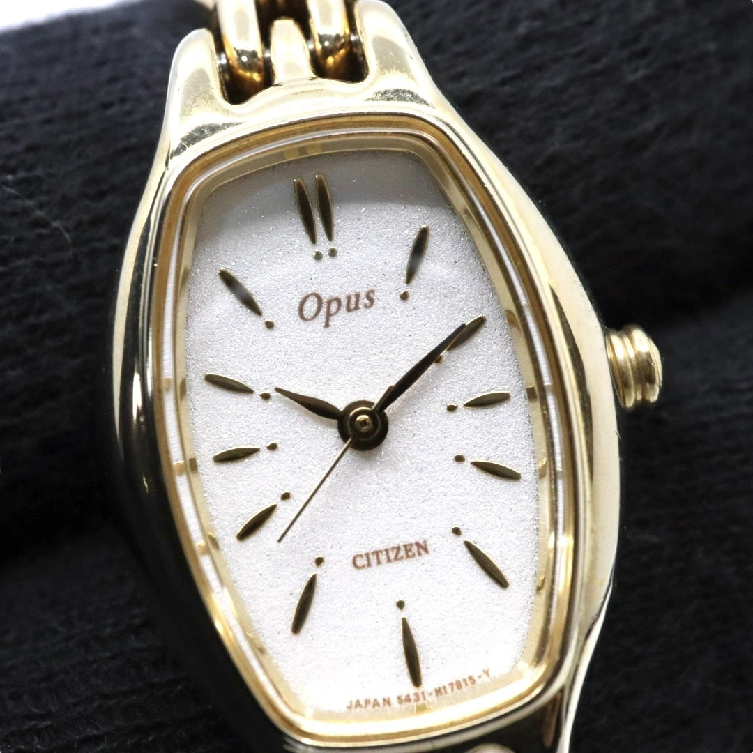 citizen シチズン オーパス クオーツ 腕時計 5421-F46924 ゴールドトーン トノーケース ホワイト文字盤 ステンレススチール レディース G8
