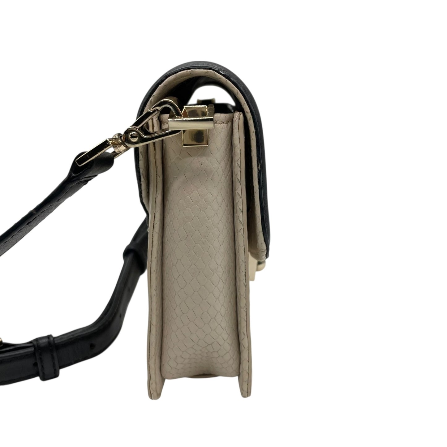 ケイトスペード Kate Spade 2WAY ショルダーバッグ 型押し レザー ホワイト 白 ブラック 黒 バイカラー 上品 レディース S81