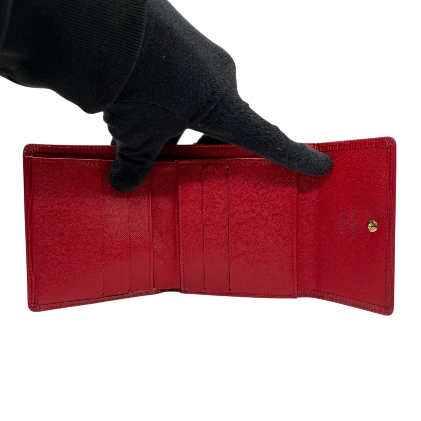 LOUIS VUITTON ルイヴィトン 三つ折り財布 エピ ポルトモネ ビエ カルト クレディ M63487 赤 レッド レザー M4