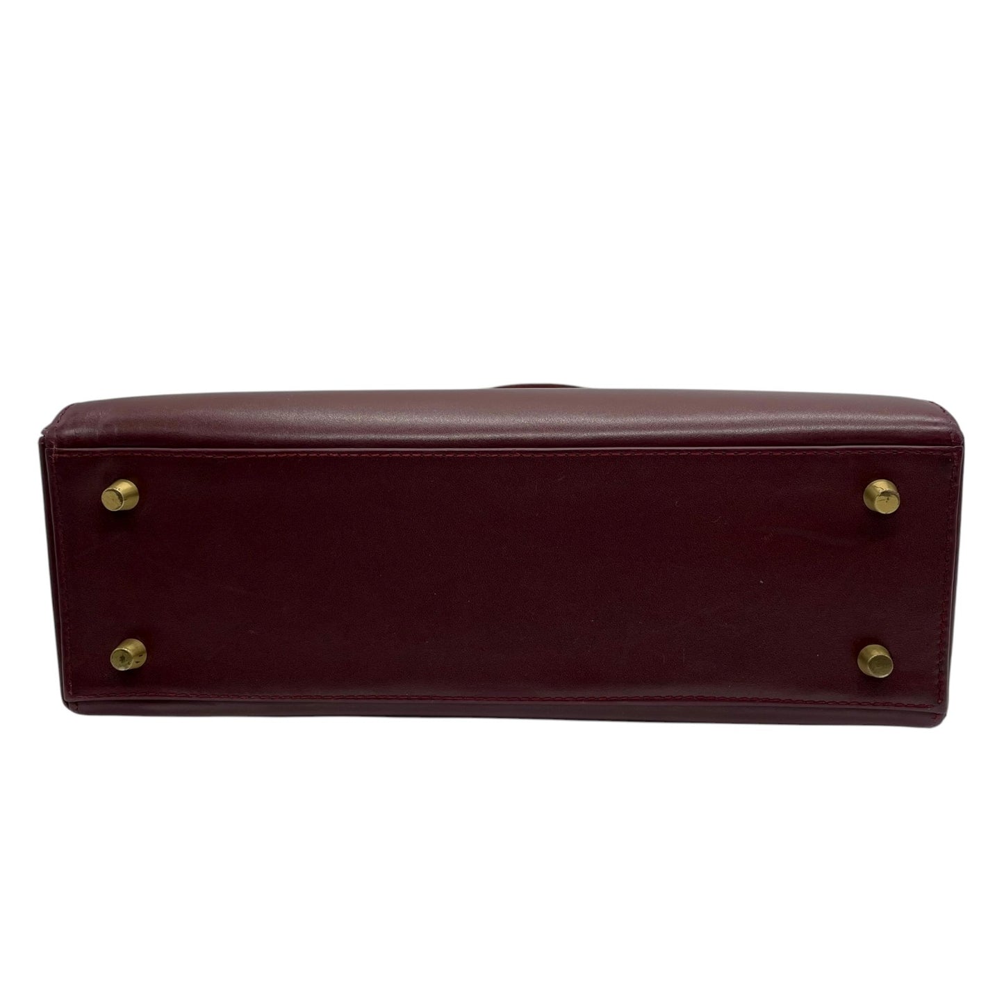 カルティエ マストライン ハンドバッグ ワンショルダー 自立可 ターンロック 2Cロゴ Cロゴ レザー 本革 ボルドー ワインレッド レディース ヴィンテージ クラシック エレガント フォーマル パーティバッグ 高級感 G