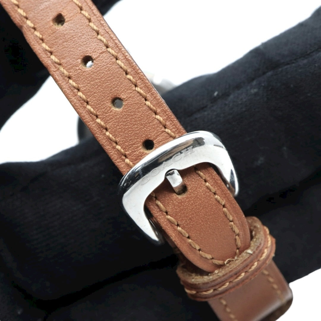 コーチ COACH 腕時計 レディース クォーツ 白文字盤 シルバー レザーベルト 6.239.173 アナログ ウォッチ 上品 エレガント ビジネス フォーマル カジュアル シンプル 希少 レア 馬車ロゴ クラシック 1023H046-1 G10