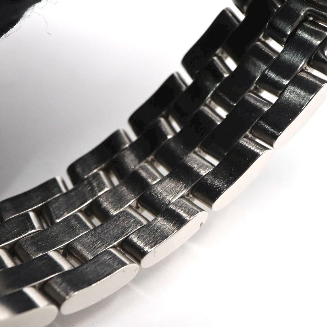 GUCCI グッチ 5500L レディース腕時計 ブラック文字盤 ローマンインデックス デイト ステンレススチール クォーツ スイス製 リンクブレス G11