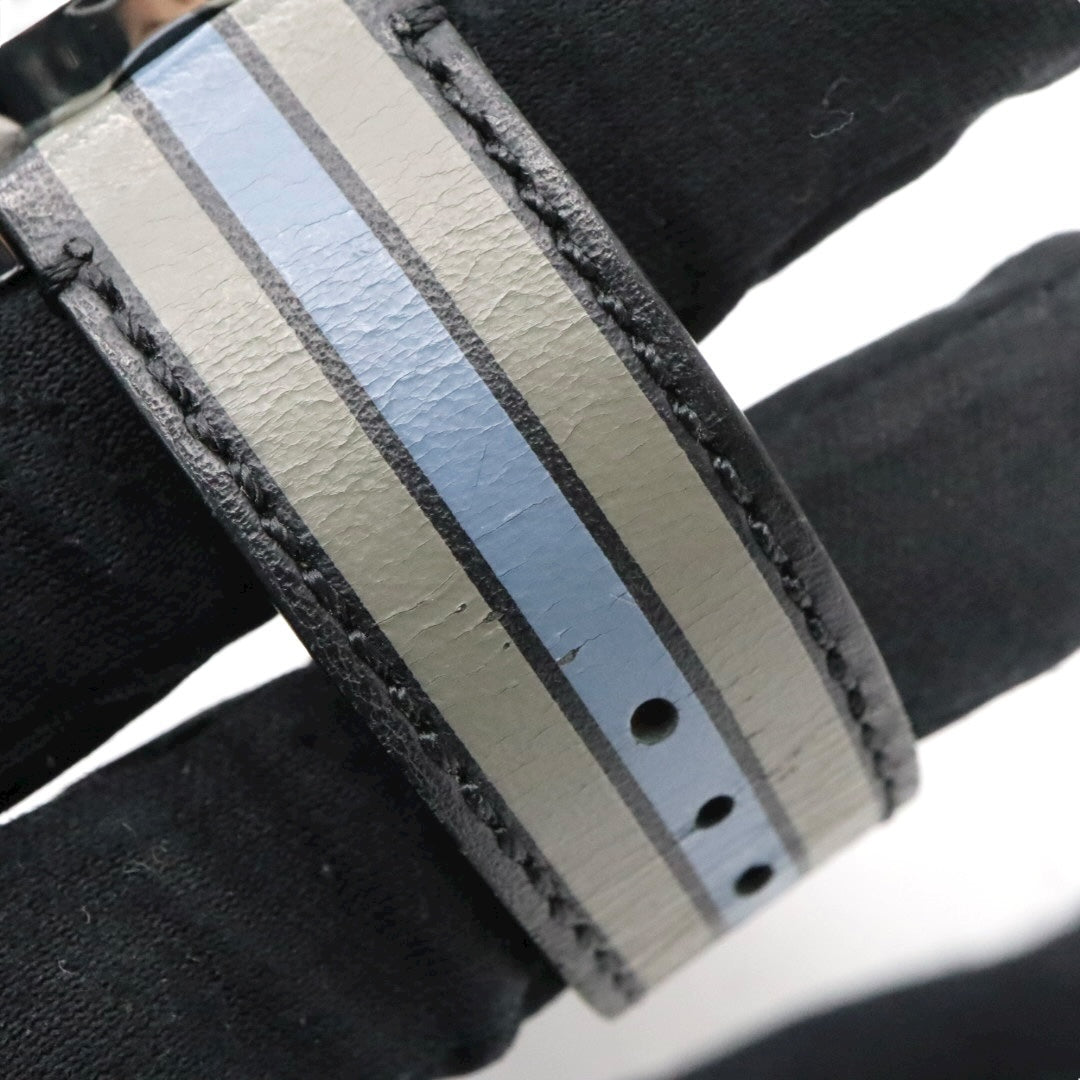 【美品】コーチ COACH 腕時計 メンズ チャールズ Charles ブラック シルバー マルチカラー ストライプ レザー CA.118.2.112.1537 クォーツ アナログ 3針 ビジネス カジュアル シンプル 個性的 希少 ビッグフェイス G11