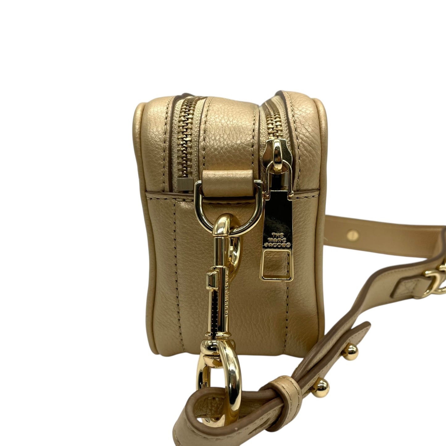 【未使用級】 極 美品 MARC JACOBS マークジェイコブス スナップショット カメラバッグ ベージュ レザー クロスボディ ショルダーバッグ ダブルJロゴ ゴールド金具 レディース K8