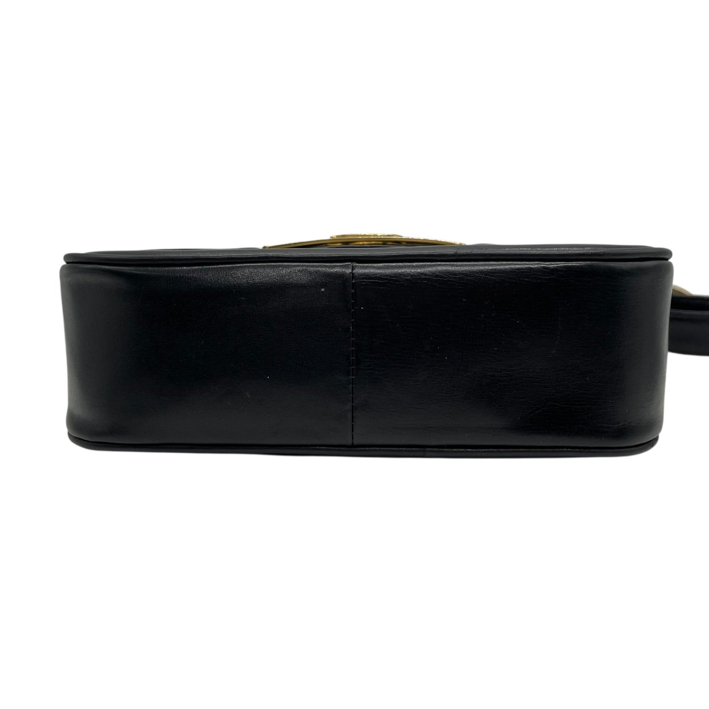 Authentic CELINE Shoulder Bag Black Leather Horse Carriage Gold Hardware Vintage Women's Crossbody