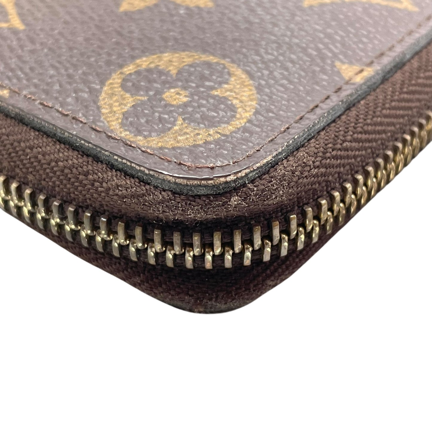 極美品 LOUIS VUITTON ルイヴィトン 長財布 モノグラム ポルトフォイユ・クレマンス M60742 ラウンドファスナー フューシャピンク ブラウン 茶 PVC レザー レディース W2