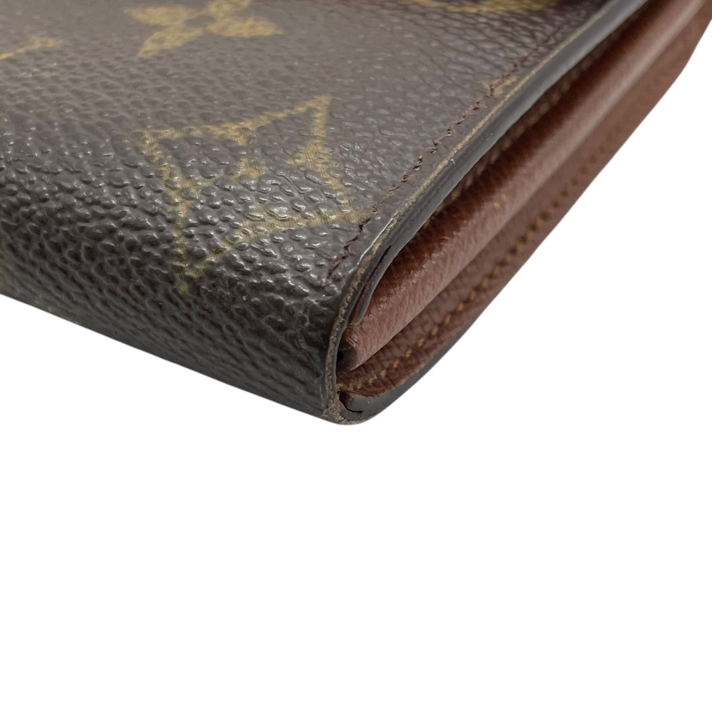 LOUIS VUITTON ルイヴィトン モノグラム ポシェット ポルトモネ クレディ 長財布 二つ折り ファスナー M61726 茶 ブラウン PVC レザー メンズ レディース W3