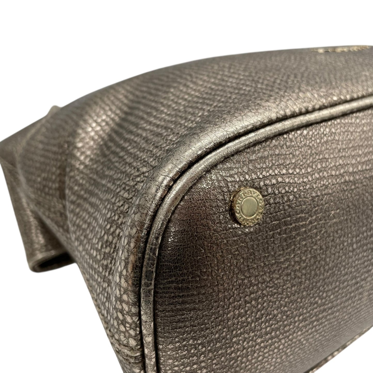 美品 BVLGARI ブルガリ レオーニ 2way ハンドバッグ ショルダーバッグ シルバー 本革 レザー レディース 希少モデル ブランドバッグ 鞄 A