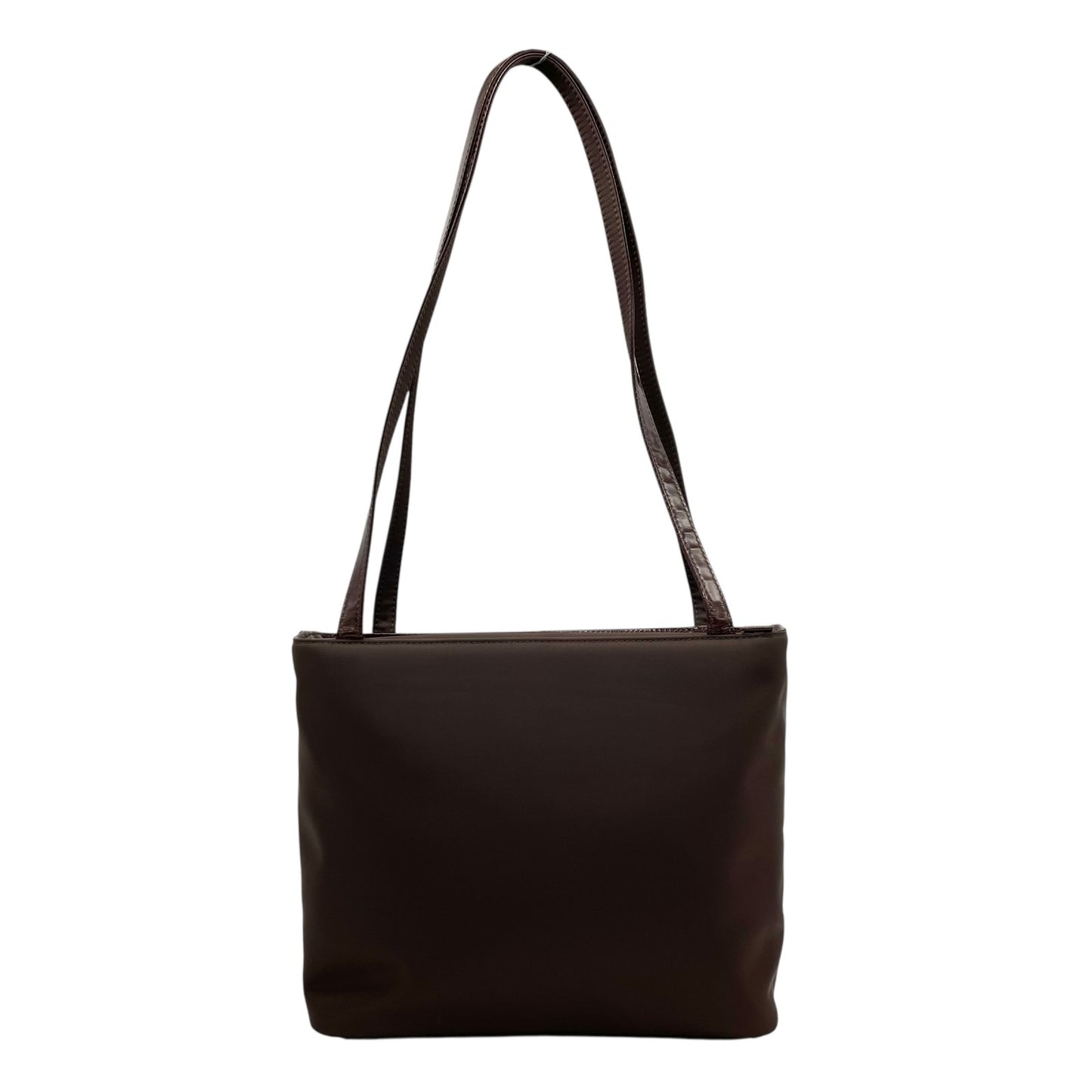 極美品 VERSACE ヴェルサーチェ トートバッグ メデューサ　ショルダーバッグ ナイロン パテントレザー 茶 ダークブラウン ゴールド金具 メデューサ 肩掛け可 レディース A