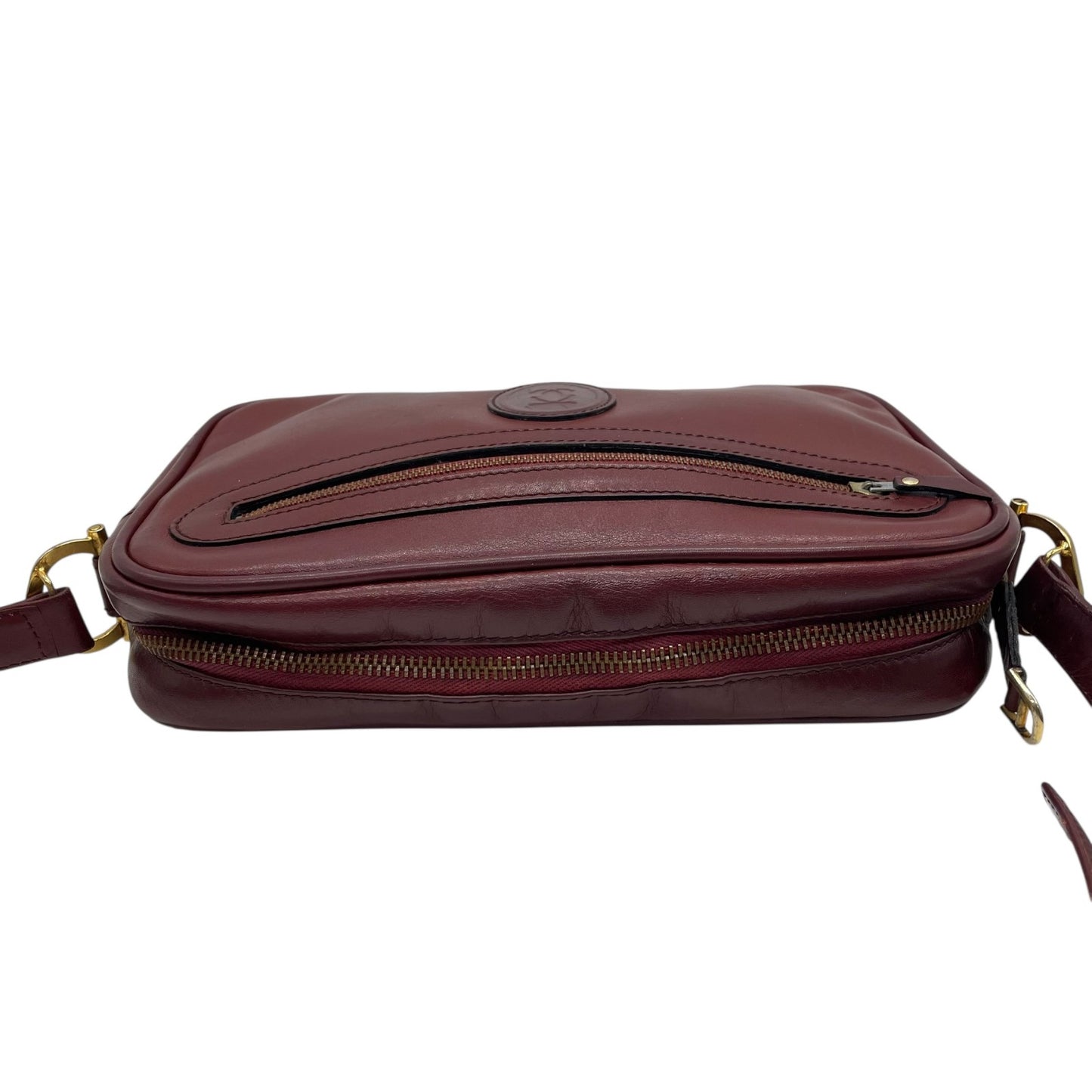 Cartier カルティエ マストライン ショルダーバッグ 赤 ボルドー ワインレッド レザー ゴールド金具 ファスナー開閉 肩掛け可 レディース ヴィンテージ K10