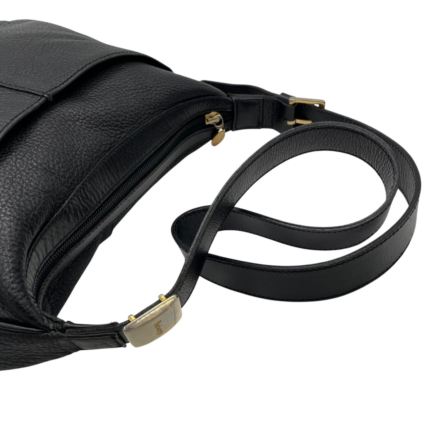 美品 BURBERRY バーバリー ショルダーバッグ ラウンドトート 黒 ブラック レザー ゴールド金具 ノバチェック 斜め掛け可 レディース S97