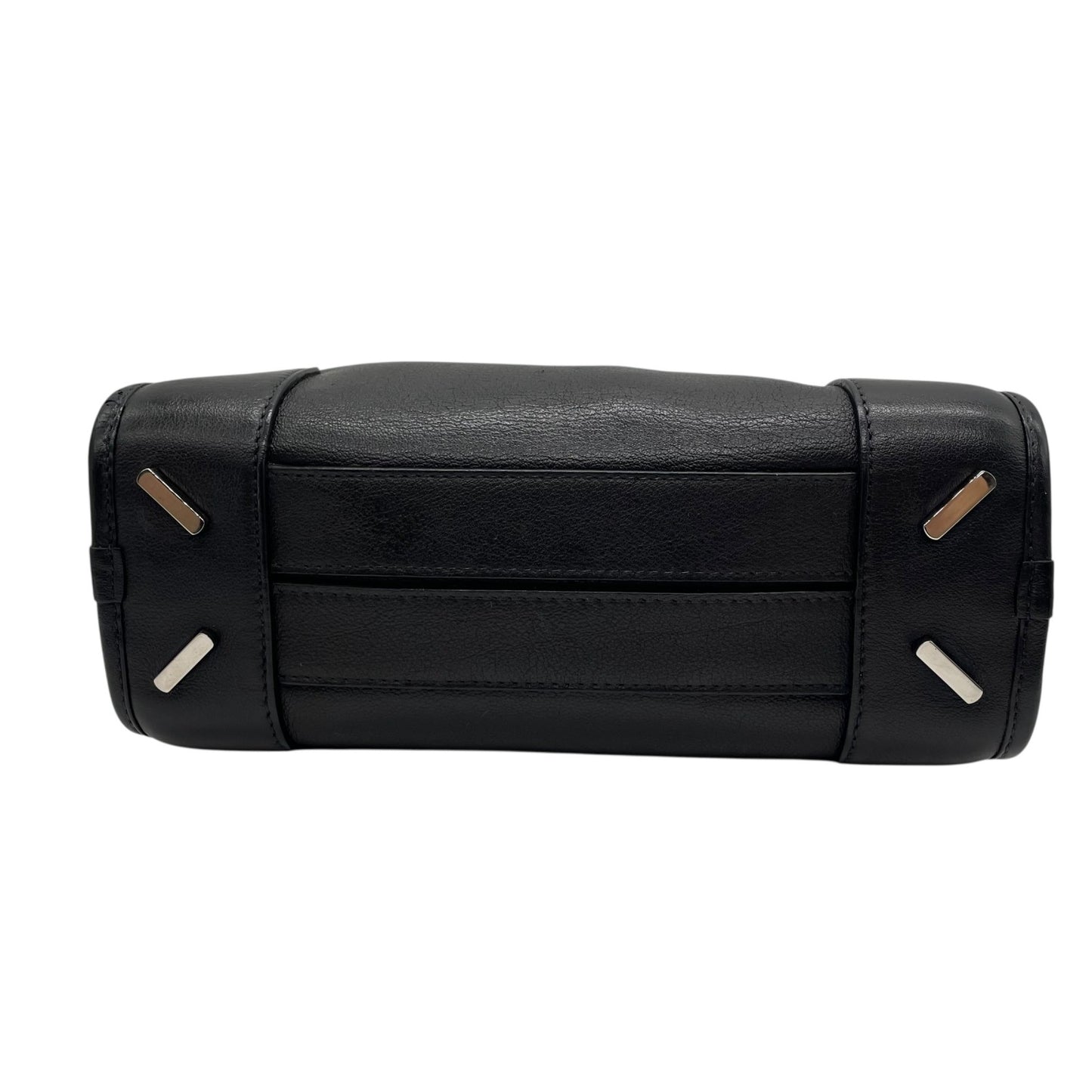 Authentic LOEWE Amazona 2WAY Handbag Shoulder Bag Black Leather Anagram