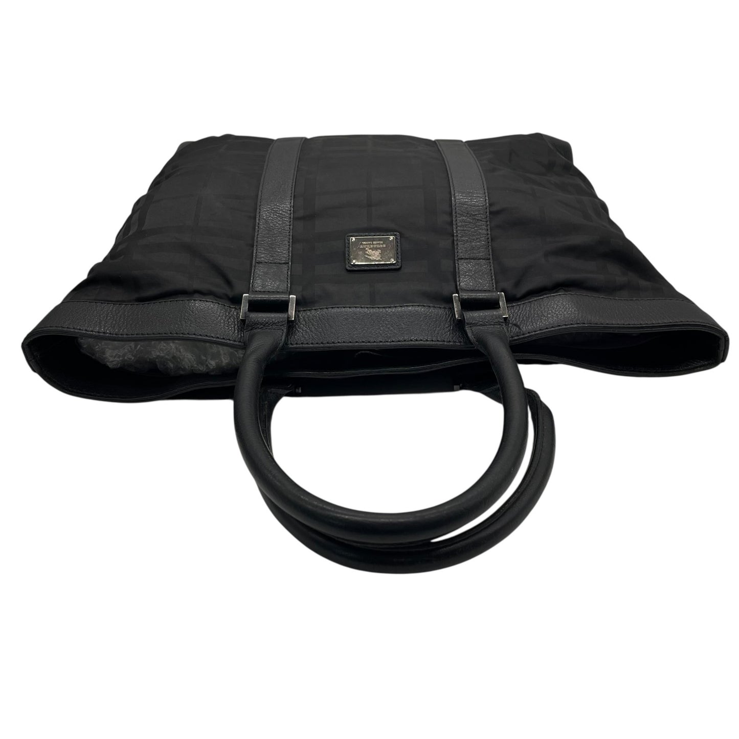 Authentic Burberry Black Label Business Tote Bag Black Nylon A4 Shoulder Men Unisex Large