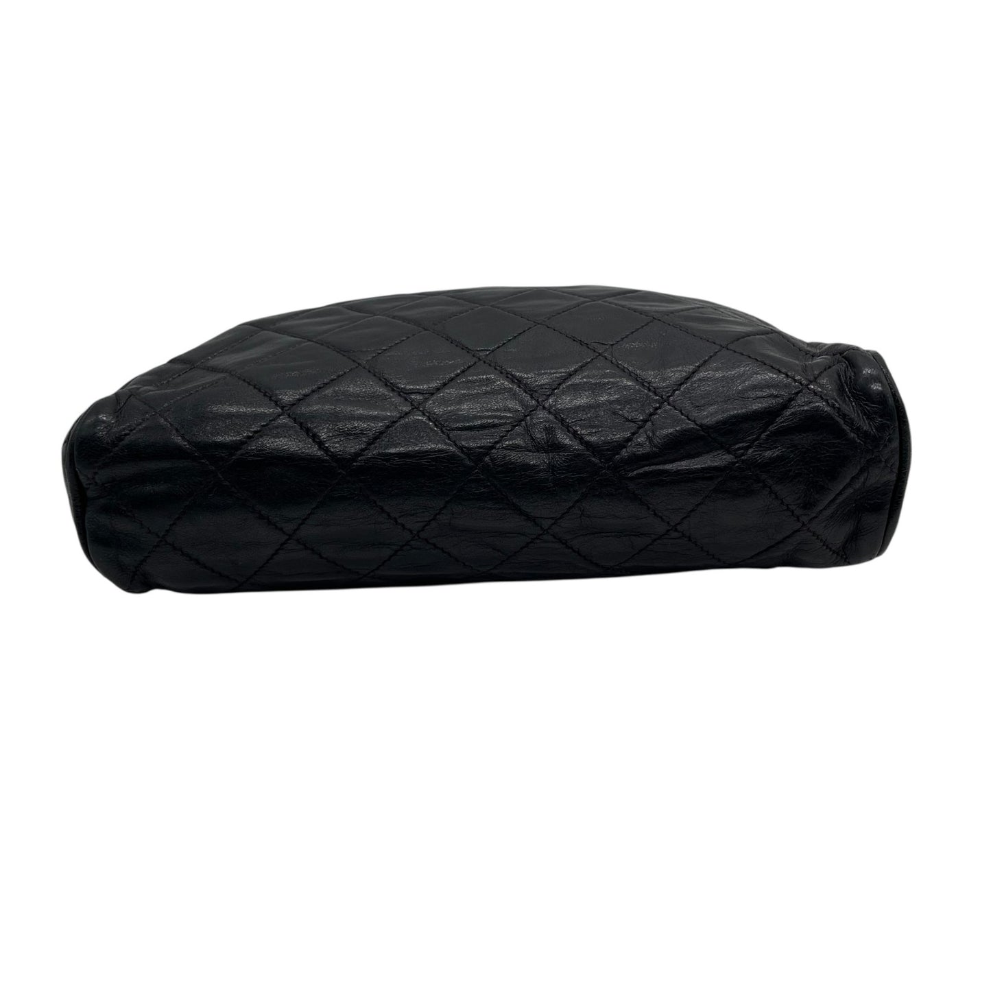 Authentic CHANEL Matelasse Fringe Shoulder Bag Black Leather Vintage Gold Crossbody