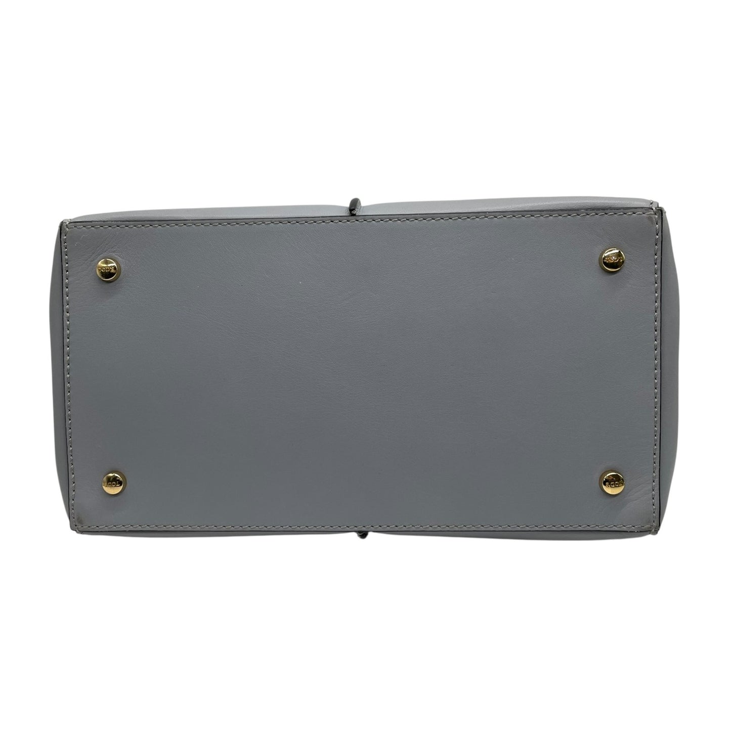 極美品 トッズ TOD'S Dキューブ スモール Dバッグ 2WAY ハンドバッグ ショルダーバッグ ミニボストン 肩掛け 斜め掛け グレーブルー 青 グレー 本革 レザー レディース A