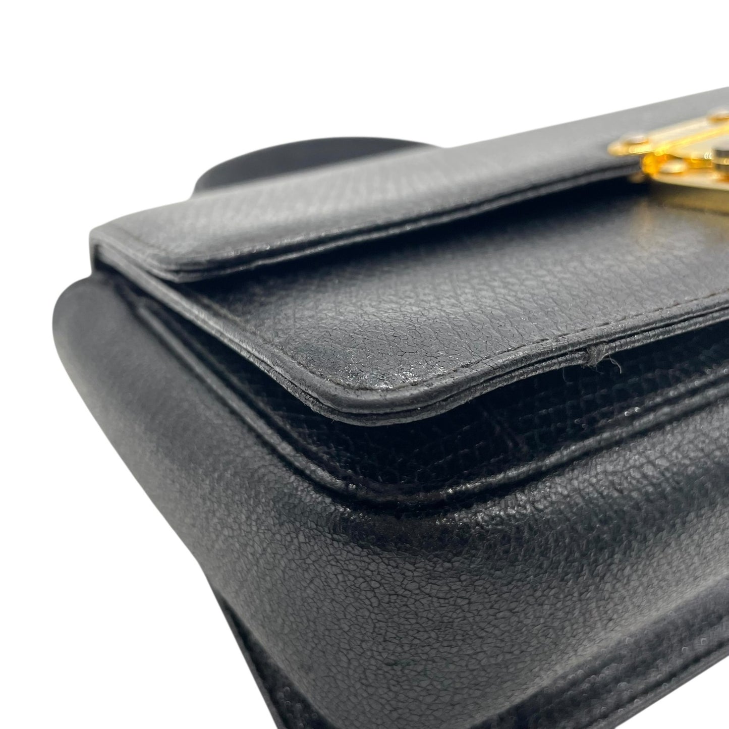 FENDI フェンディ ハンドバッグ 2way ショルダーバッグ 黒 ブラック レザー ゴールド金具 FF ロゴ ヴィンテージ 本革 トップハンドル Fendi Handbag Shoulder Bag Vintage D