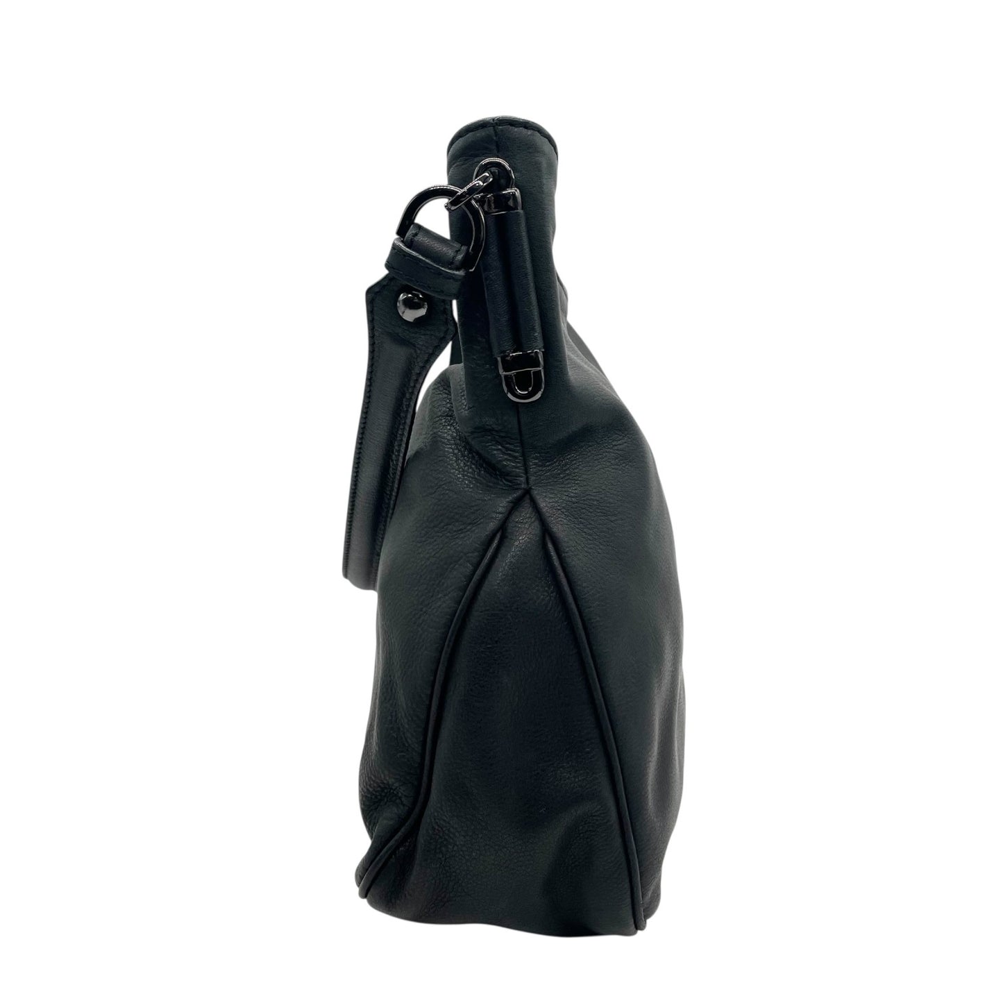 極美品 ARMANI COLLEZIONI アルマーニ コレッツォーニ レザー ワンショルダー ショルダーバッグ ブラック 本革 シルバー金具 ユニセックス メンズ レディース A1