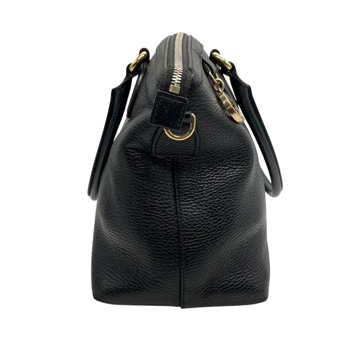 美品 GUCCI グッチ 2WAY ハンドバッグ ショルダーバッグ 449651 インターロッキングG ブラック レザー ゴールド金具 斜め掛け可 レディース D