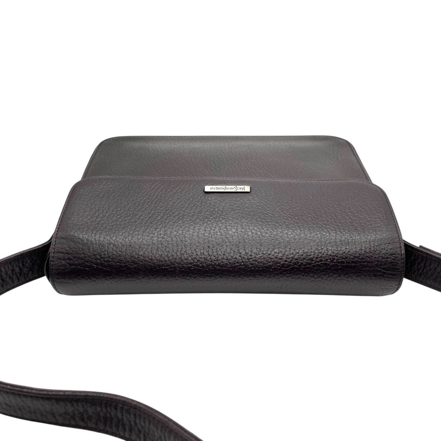 美品 Yves Saint Laurent イヴ・サンローラン ショルダーバッグ ワンショルダー レザー ブラウン 茶色 ロゴ ハート金具 フラップ ヴィンテージ オールド アーカイブ B