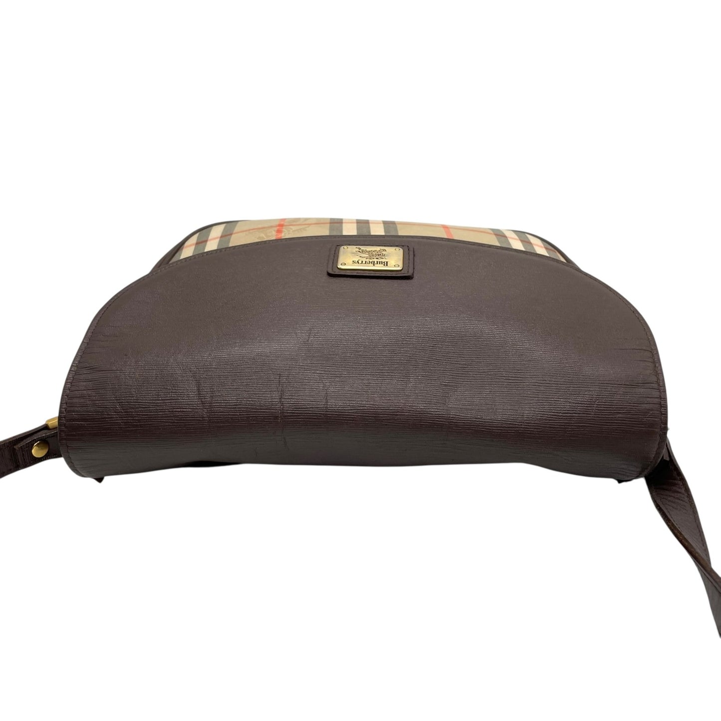 Burberry バーバリー ショルダーバッグ サコッシュ フラップ ノバチェック キャンバス×レザー ブラウン ホースロゴ シャドーホース ゴールド金具 クロスボディ ヴィンテージ アーカイブ ユニセックス K2