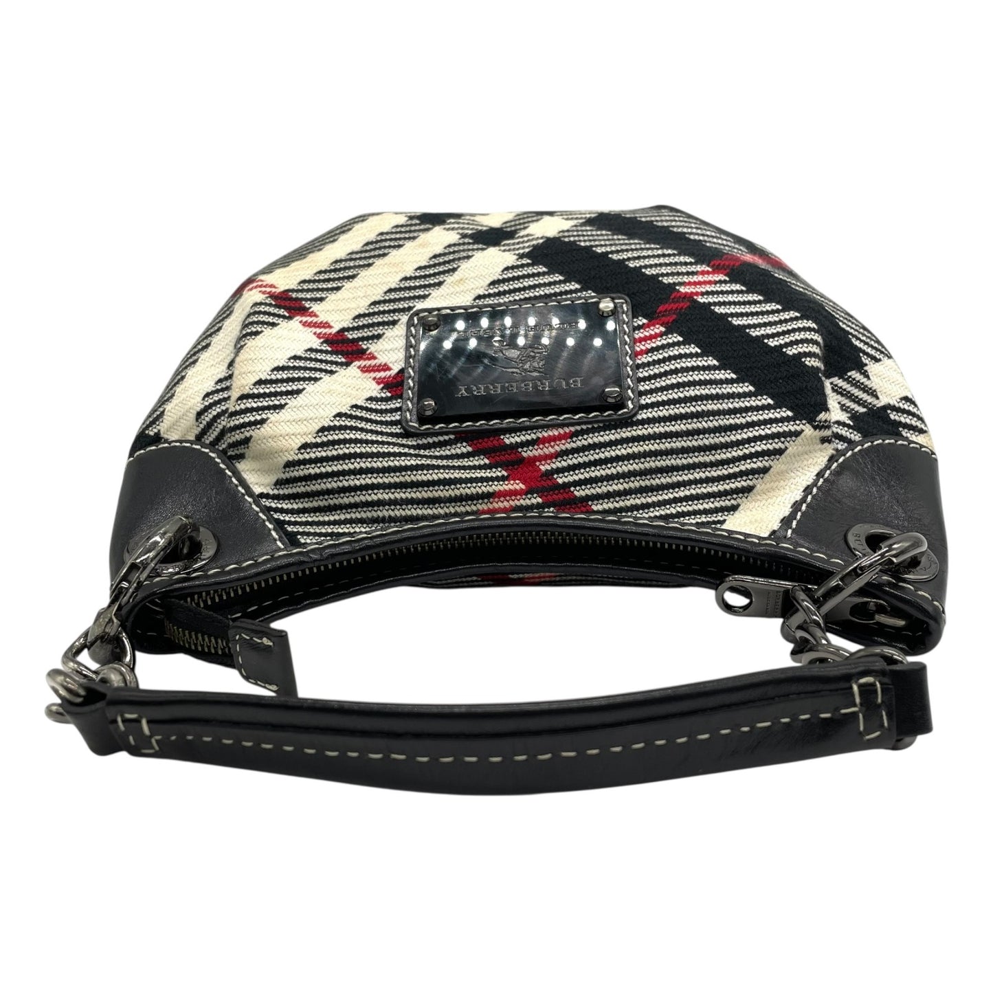 バーバリーブルーレーベル BURBERRY BLUE LABEL チェック柄 ワンショルダー ショルダーバッグ ハンドバッグ 2WAY ブラック 黒 キャンバス×レザー C4