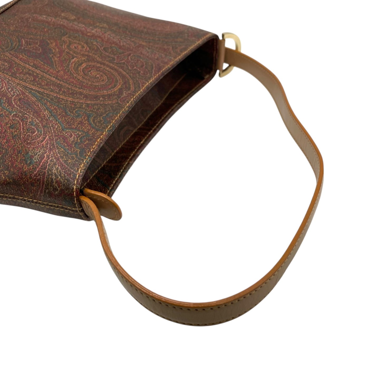 美品 エトロ ETRO ペイズリー柄 ショルダーバッグ ワンショルダー レザー ブラウン 茶色 ヴィンテージ バッグ レディース K6
