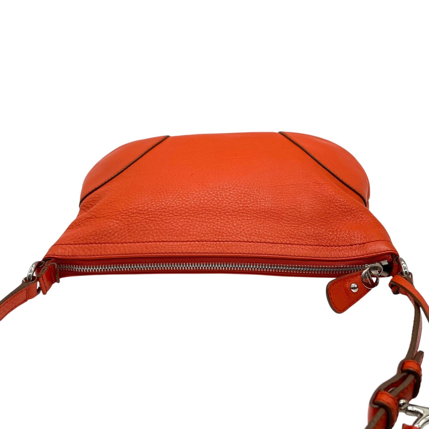 希少色 極美品 Salvatore Ferragamo フェラガモ ガンチーニ ショルダーバッグ ハンドバッグ ワンショルダー オレンジ レザー 本革 シボ革 チャーム Y2K 00s K8