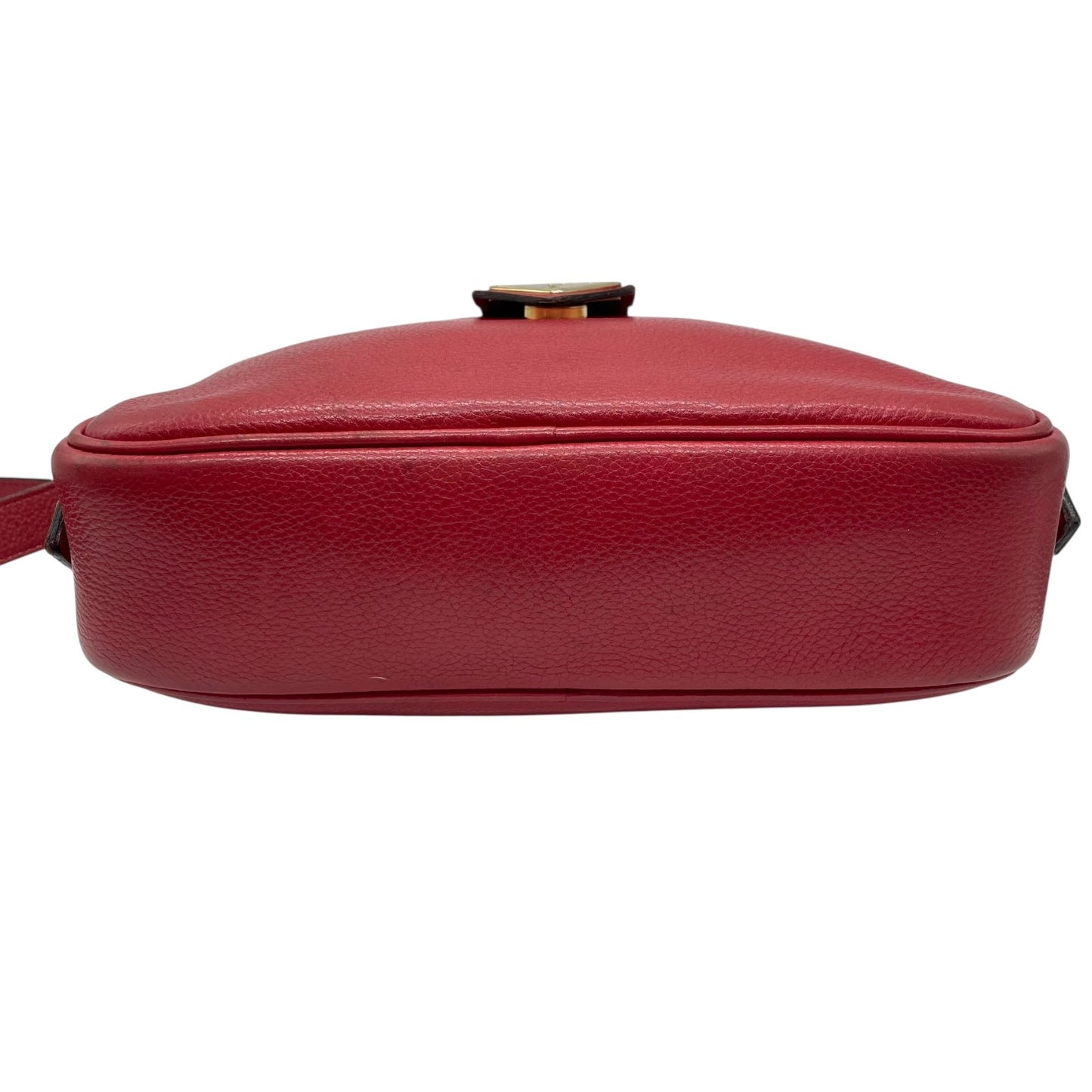 イヴサンローラン Yves Saint Laurent YSL ヴィンテージ ショルダーバッグ 赤 レッド レザー ゴールドロゴ 金金具 コンパクト A1