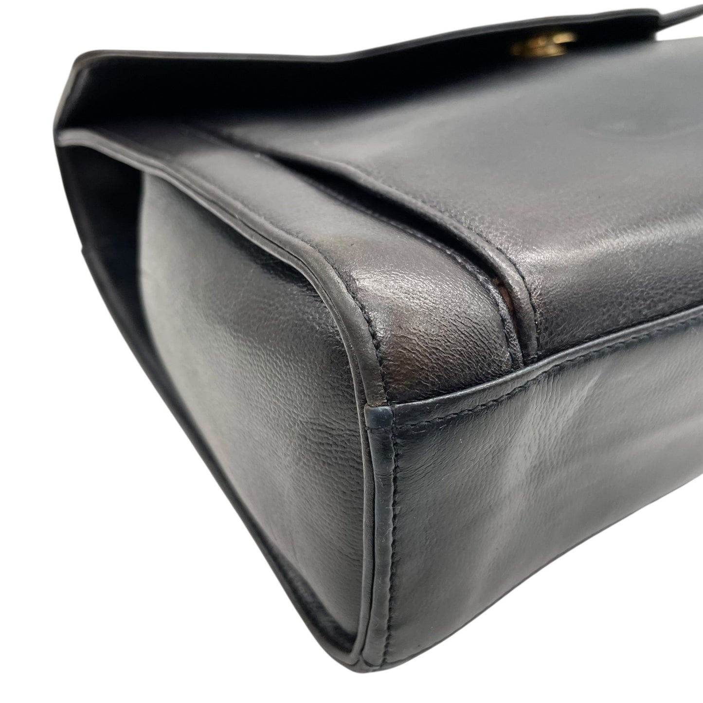 BALENCIAGA バレンシアガ ハンドバッグ ショルダー 2WAY レザー 黒 ブラック ビジネスバッグ ゴールド金具 ヴィンテージ ブリーフケース C