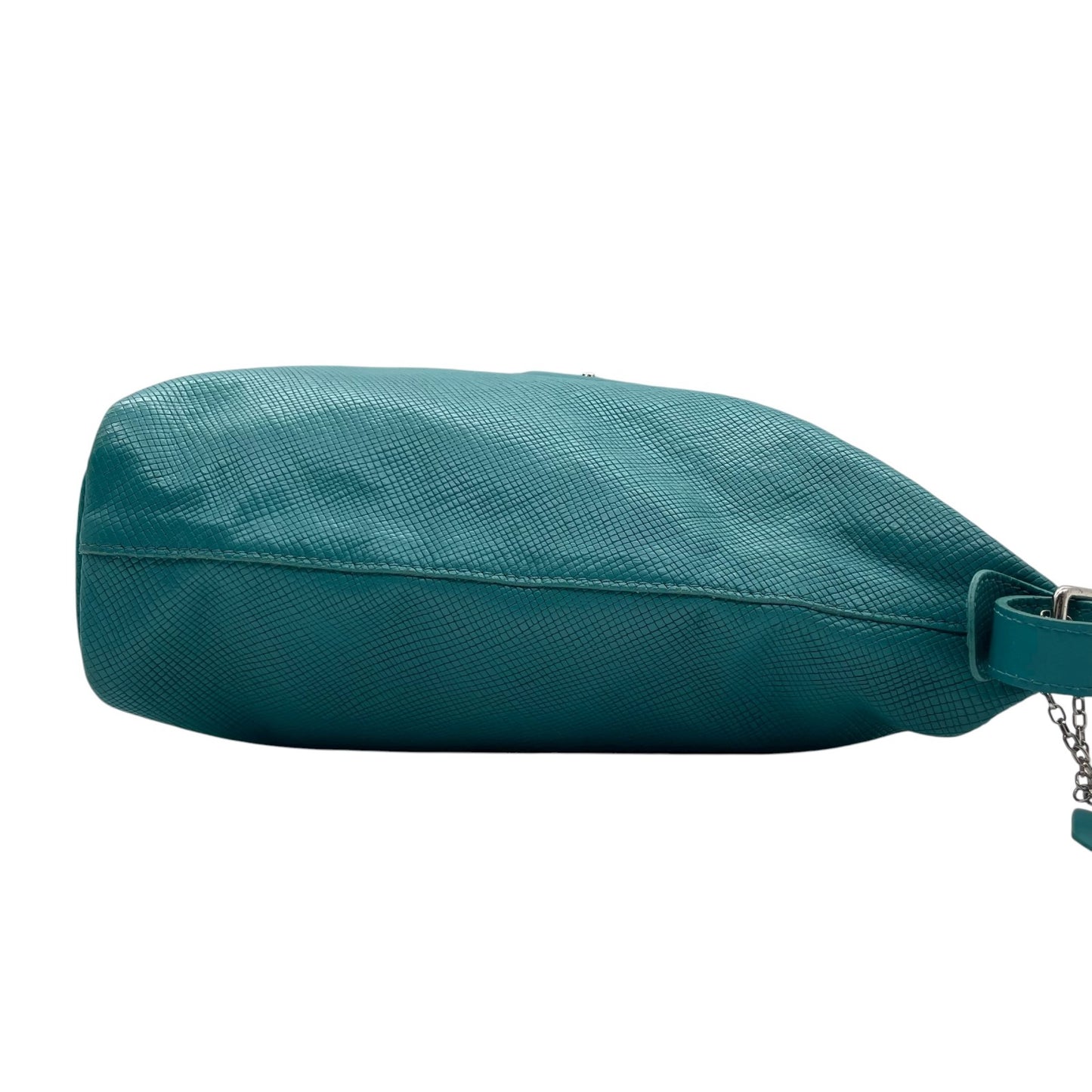 ロンシャン LONGCHAMP クアドリ レザー ホーボーバッグ ショルダーバッグ 水色 ターコイズブルー シルバー金具 U2