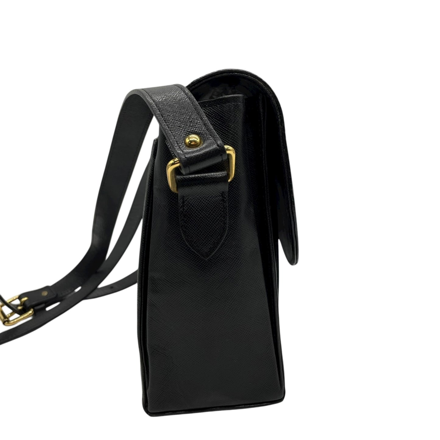 美品 イヴ サンローラン YVES SAINT LAURENT 型押し ショルダーバッグ 黒 ブラック レザー ヴィンテージ 金金具 ゴールド金具 K7