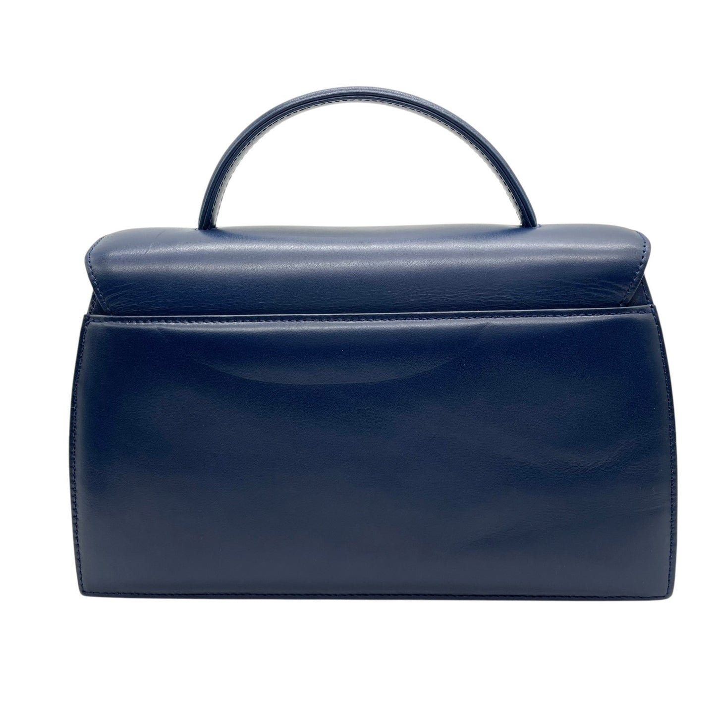 未使用級 美品 ジバンシィ ジバンシー GIVENCHY ハンドバッグ 2WAY ショルダー レザー 紺 ブルー ネイビー 金金具 ゴールド金具 ロゴ ヴィンテージ B4