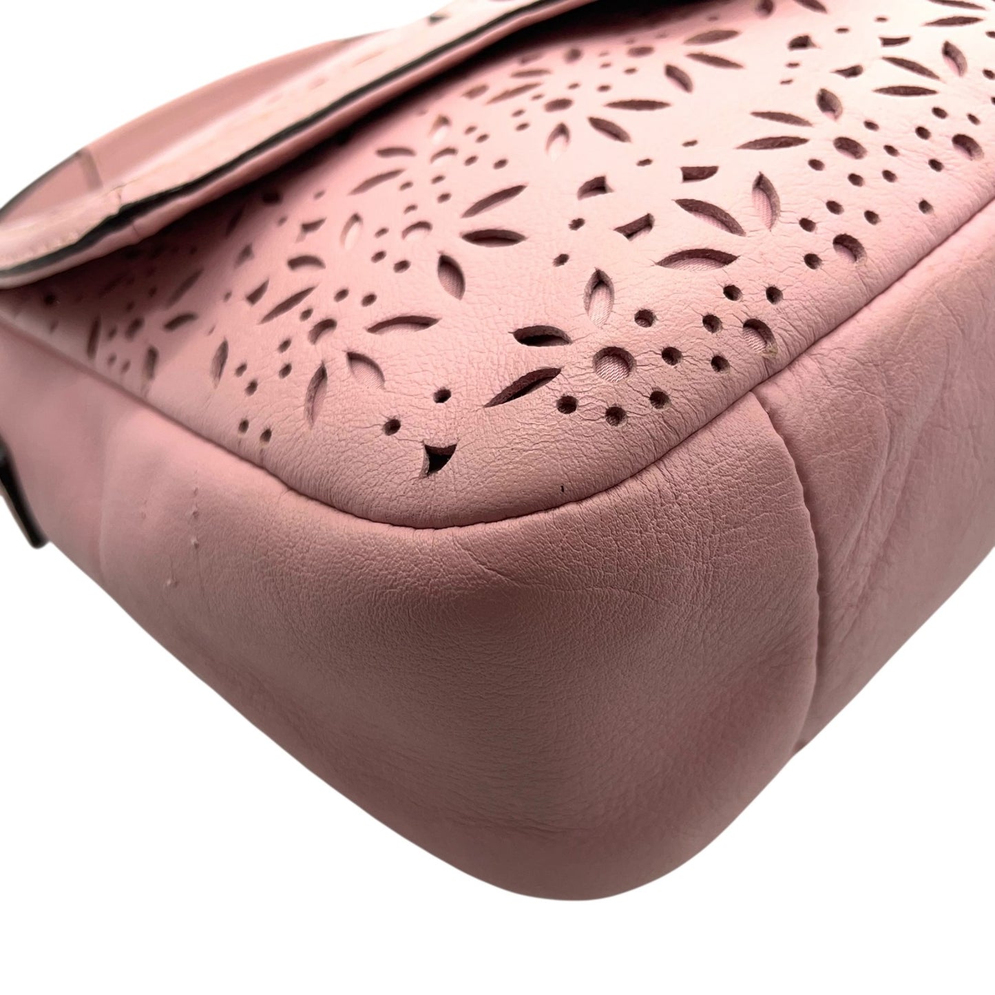 コーチ COACH フラワーカットワーク レザー ワンショルダー ショルダーバッグ ピンク 2WAY シルバー金具 S50